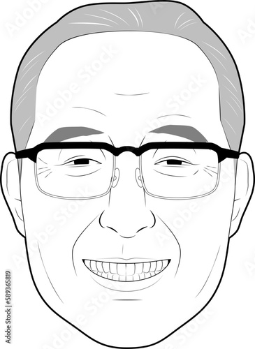 笑顔の眼鏡シニア男性