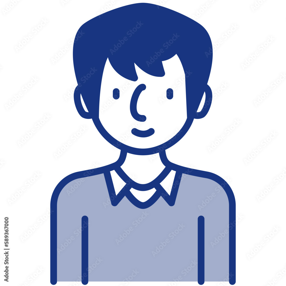 male avatar blue icon