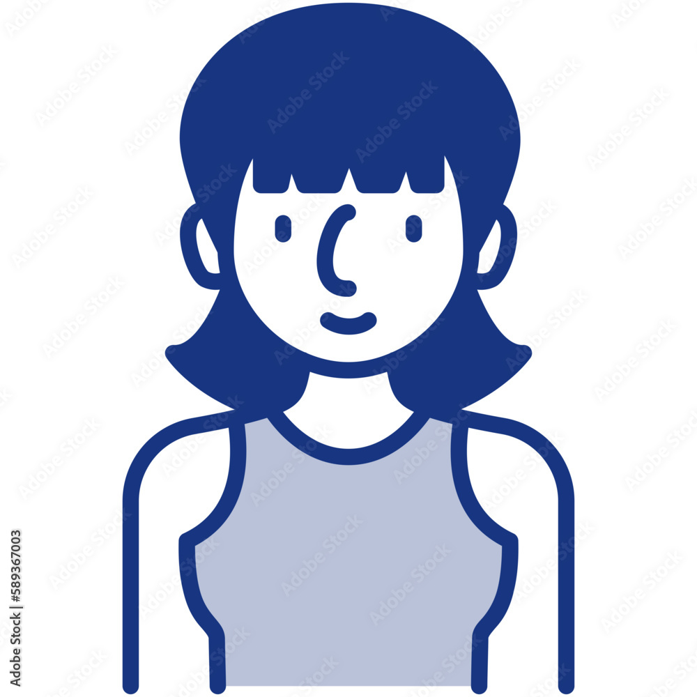 female avatar blue icon