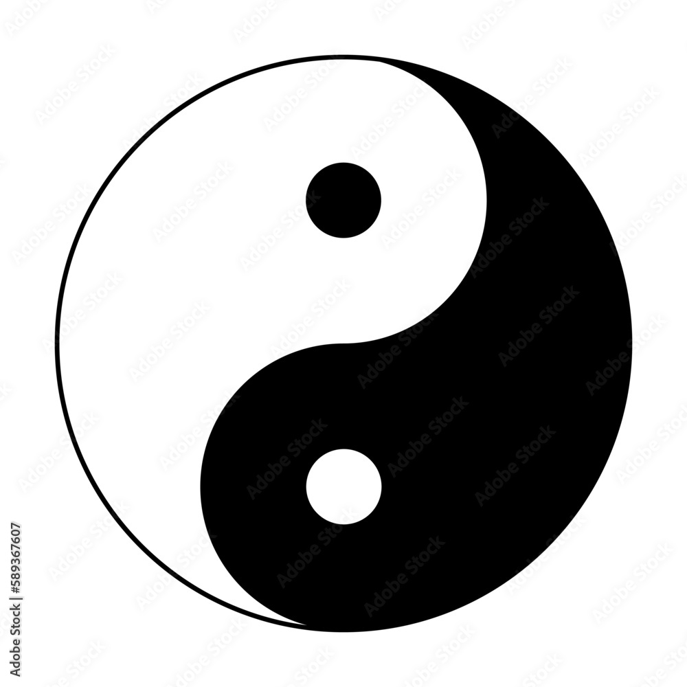 Black yin yang on a white background, vector Black yin yang on a white background, vector