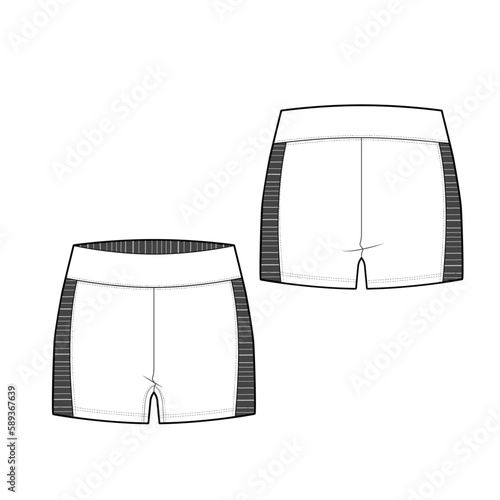 Legging shorts fashion vector sketch, Apparel template - Illustrator CC
