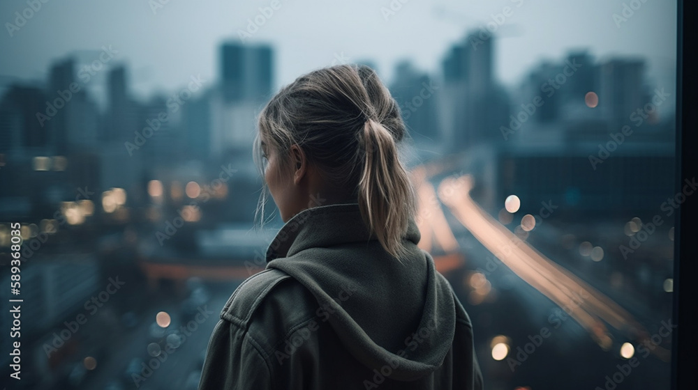 街中の後ろ姿の女性 Stock Illustration | Adobe Stock