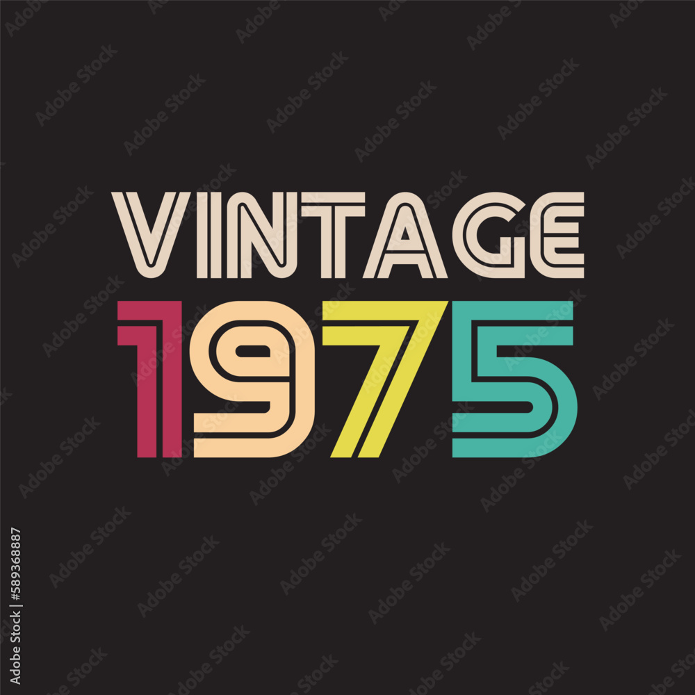 1975 vintage retro t shirt design vector