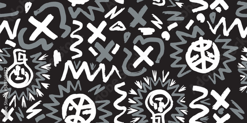 Seamless Stylized African Pattern. Ethnic and Tribal Motifs. Can Be Used for Textile, Prints, Greeting Card or Background