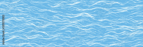 Ripples and water waves, sea surface. Vector natural background.