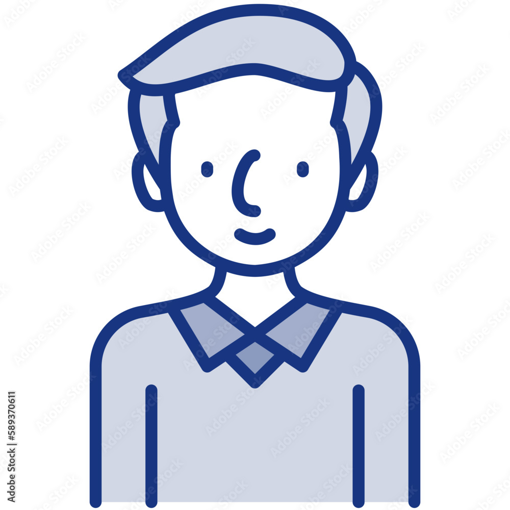 elder male avatar blue icon