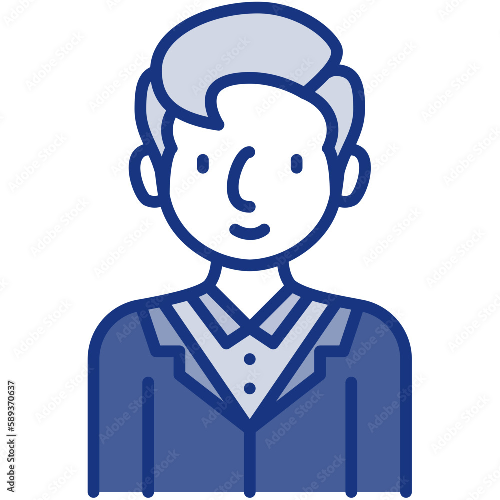 elder male avatar blue icon