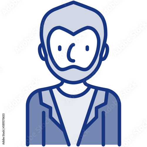 elder male avatar blue icon