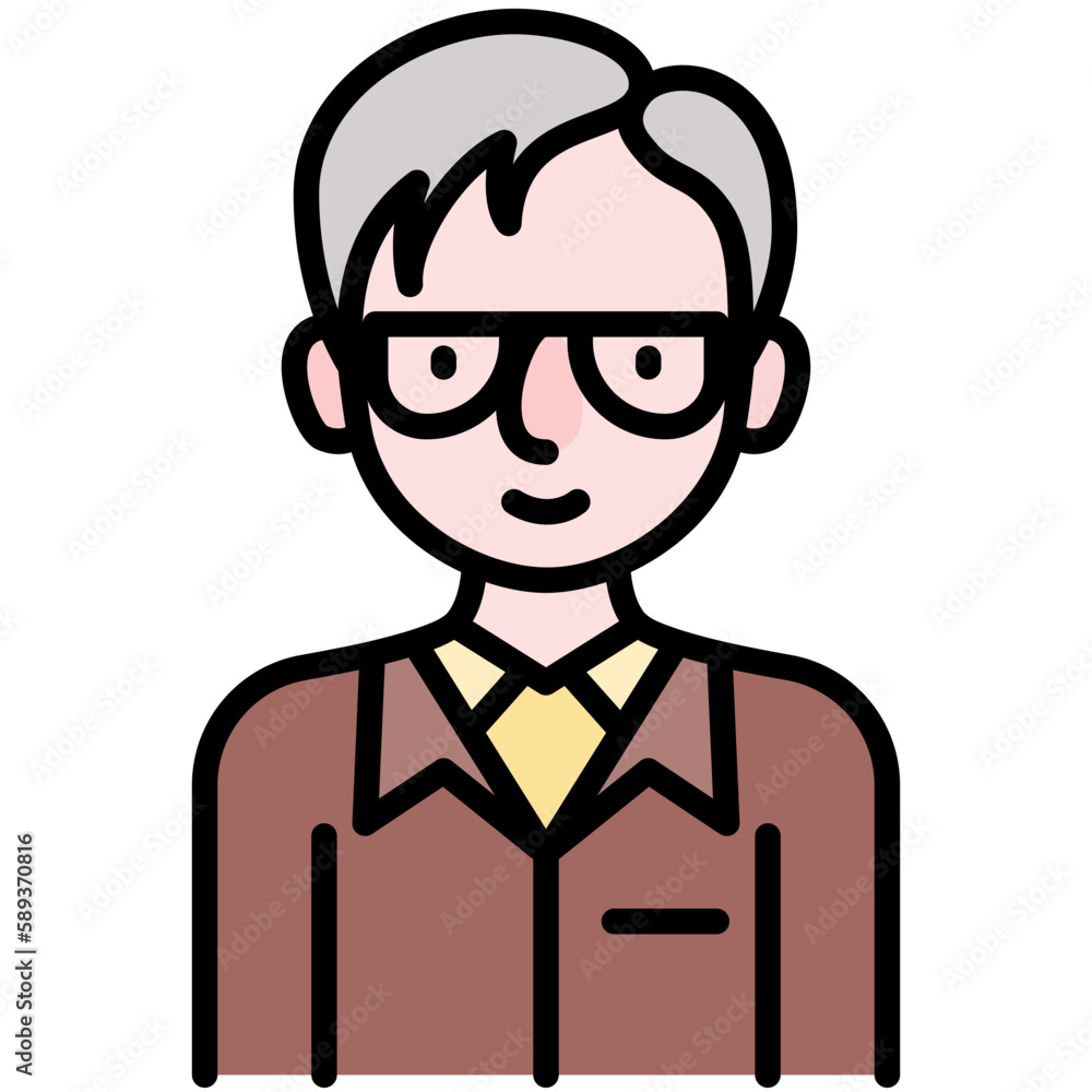 elder male avatar black outline filled color icon elder male avatar black outline filled color icon