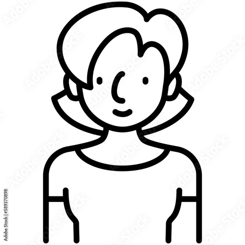 elder female avatar black outline icon