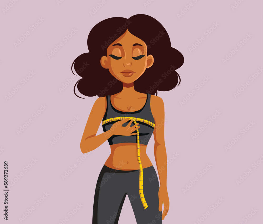 Disappointed Woman Measuring her Chest Area Vector Cartoon Illustration. Stressed girl suffering from body dysmorphia being unhappy in her own body
Disappointed Woman Measuring her Chest Area Vector Cartoon Illustration. Stressed girl suffering from body dysmorphia being unhappy in her own body