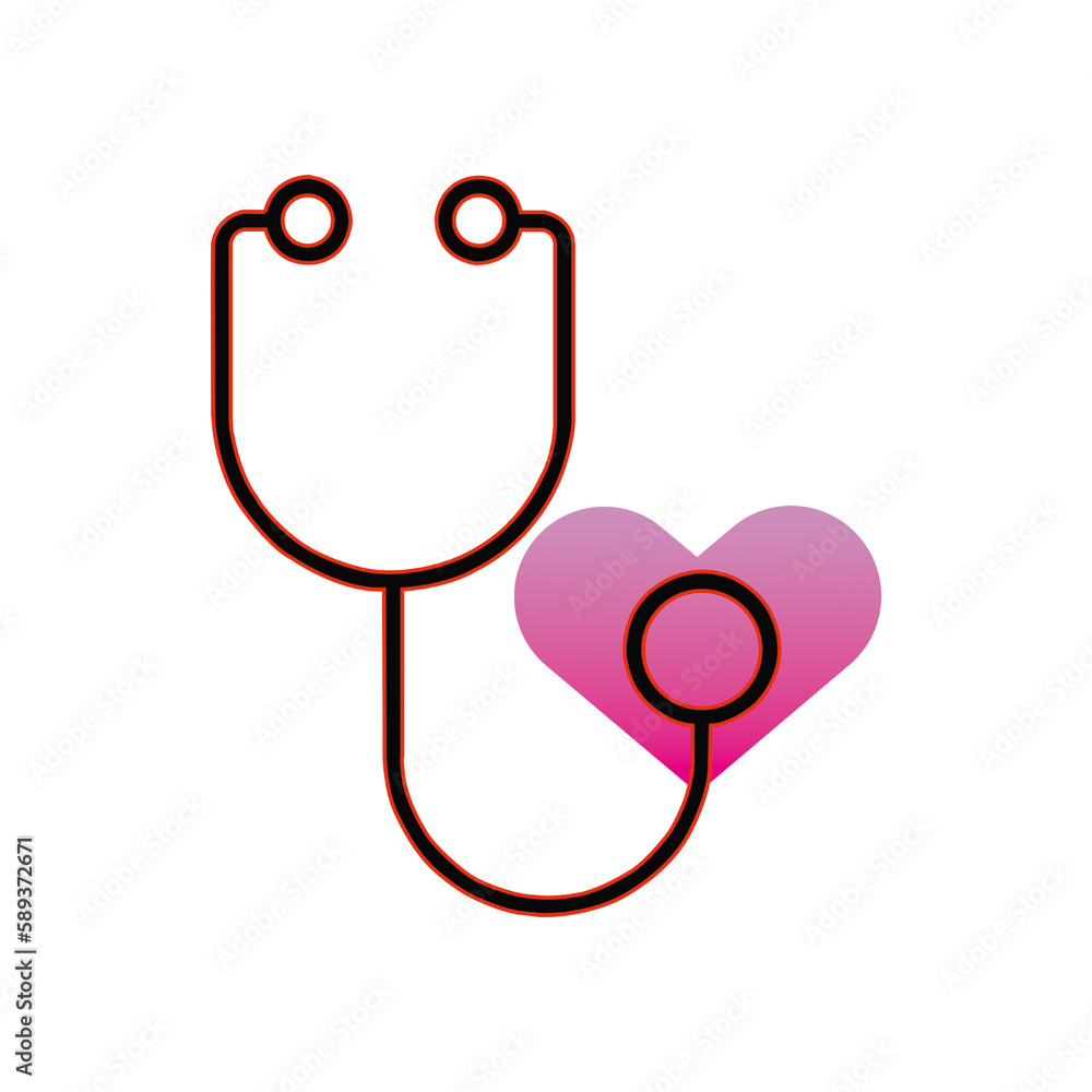 heart with stethoscope