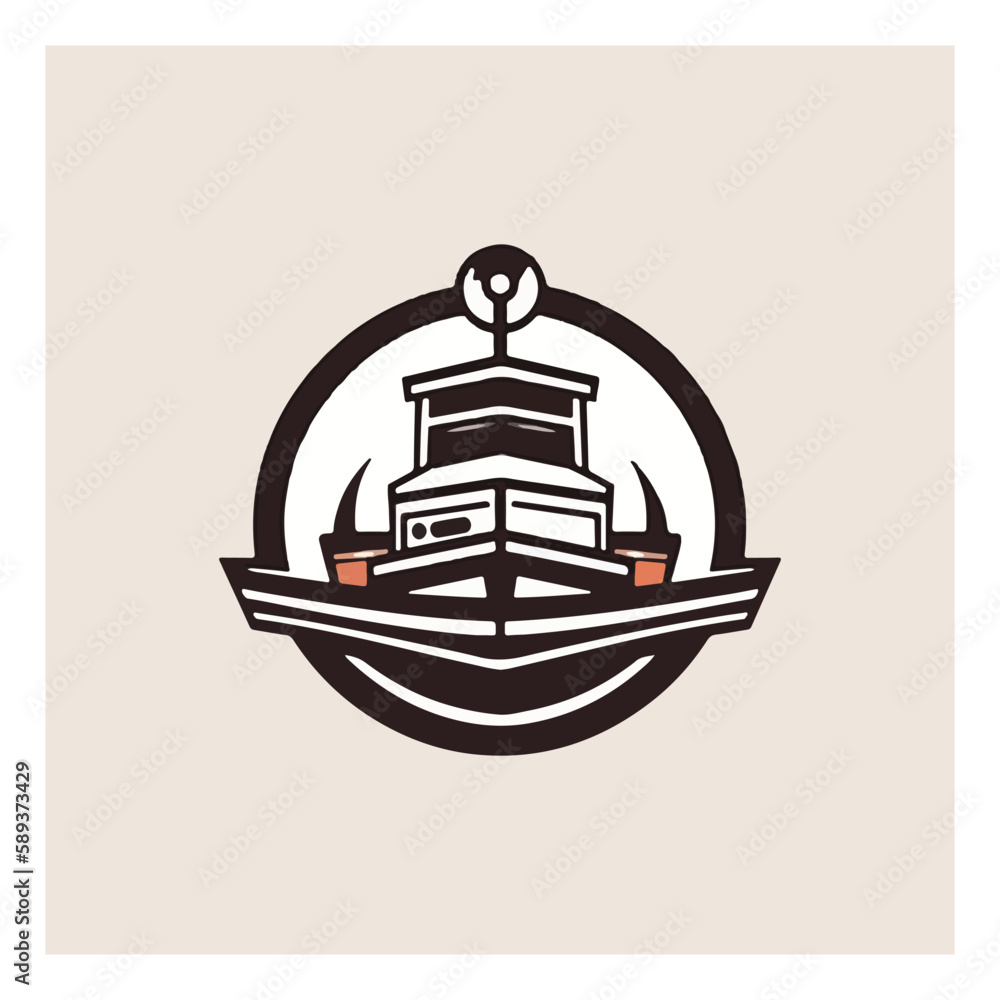 sailing boat modern vector logo