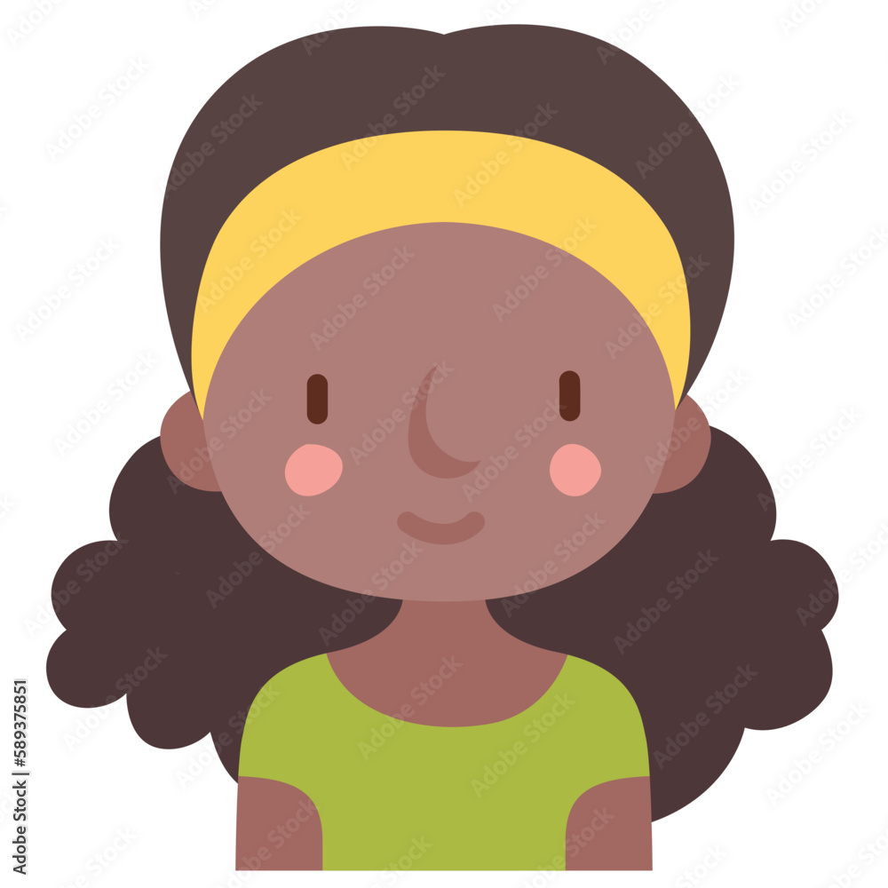 Fototapeta premium girl avatar flat icon