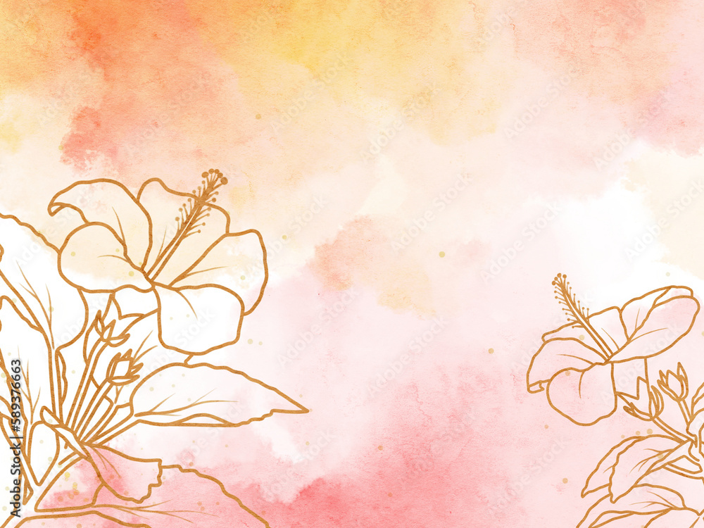 Green Watercolor Flower Background Green Watercolor Flower Background