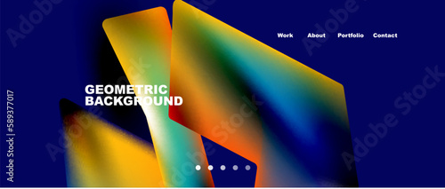 Landing page background template. Abstract geometric shapes composition. Vector illustration for wallpaper, banner, background