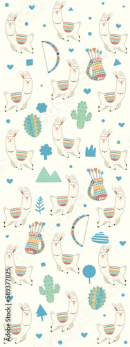 design repeat pattern alpaca animal