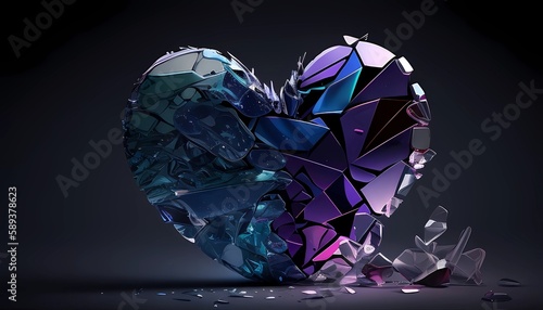 Shattered Heart Background, Made with Generative AI