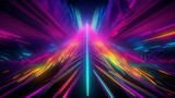 Bright Neon Rays Abstract Background, Made with Generative AI