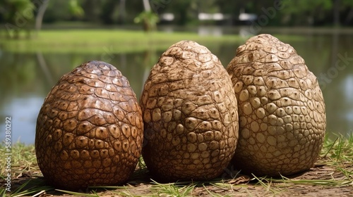 Crocodile Eggs Background, Made with Generative AI
