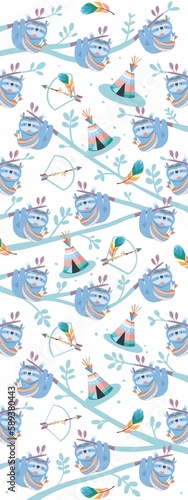 Fabric design with various animal motifs