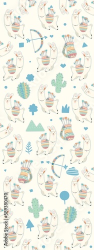 Fabric design with various animal motifs