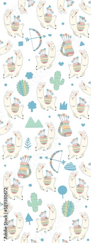 Fabric design with various animal motifs