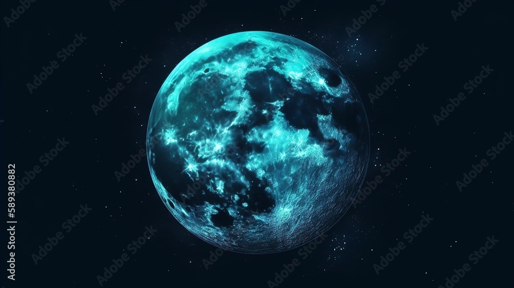 Full Moon 2D Background, Made with Generative AI