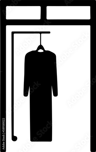 Fitting room sign flat vector illustration