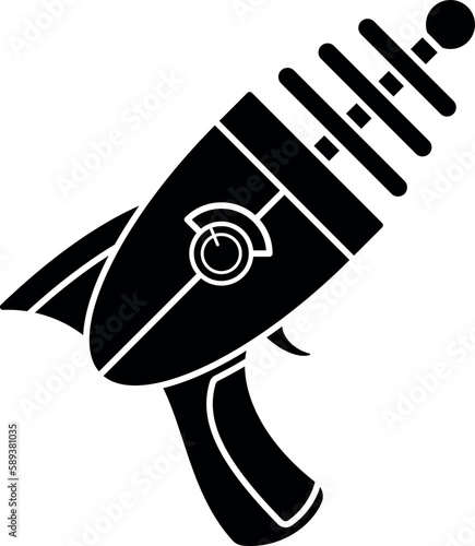 Laser gun in retro style flat vector illustration