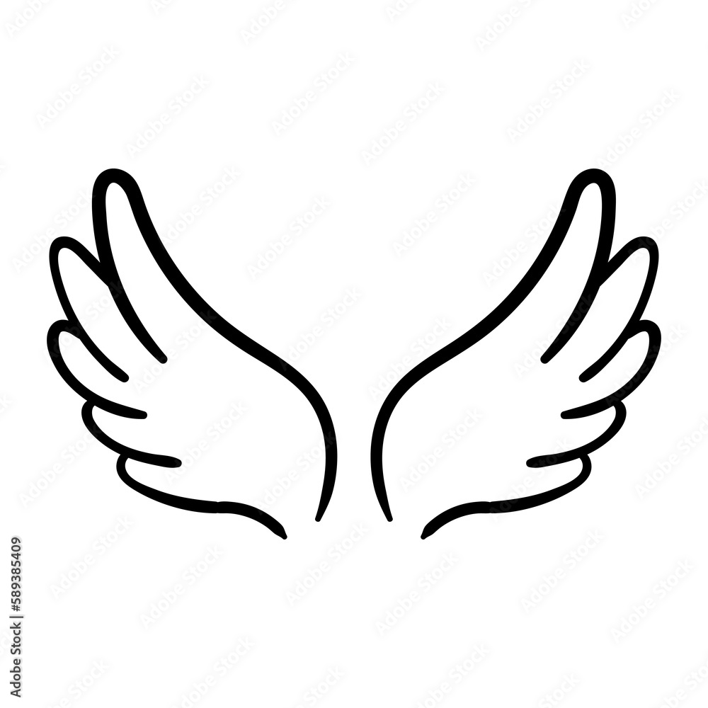 Obraz premium angel wings in heaven hawk feather wing pattern