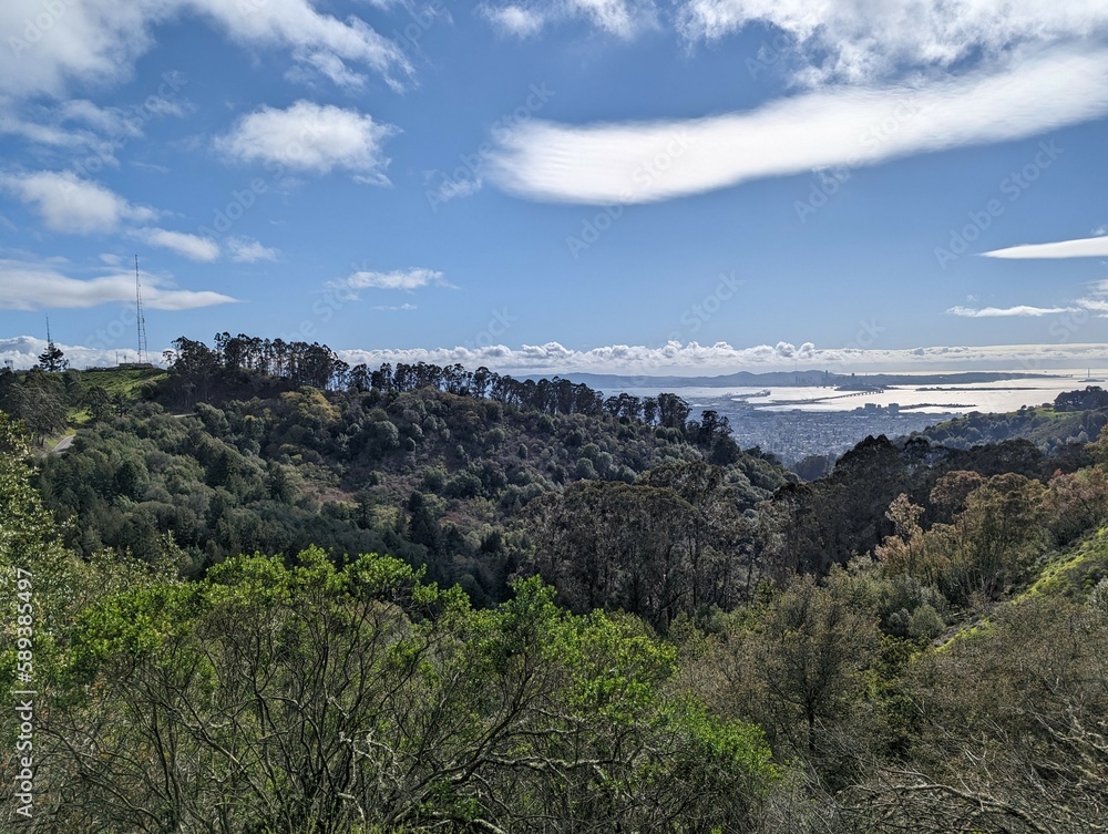 Naklejka premium view of the San Francisco Bay Area on the way to Charles Lee Tilden Regional Park, California