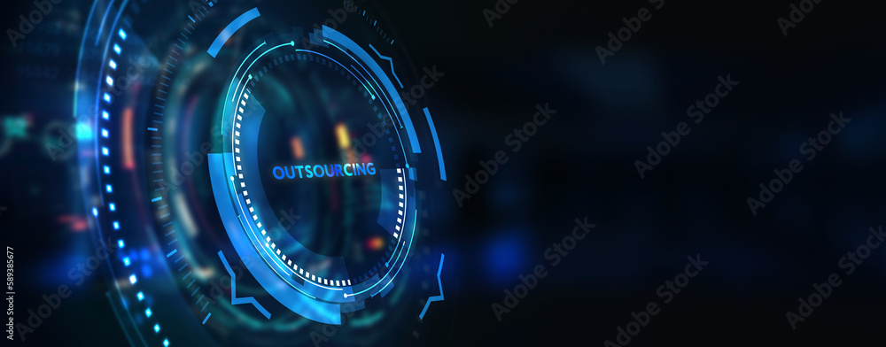 Business, Technology, Internet and network concept. Outsourcing human resources. 3d illustration Business, Technology, Internet and network concept. Outsourcing human resources. 3d illustration