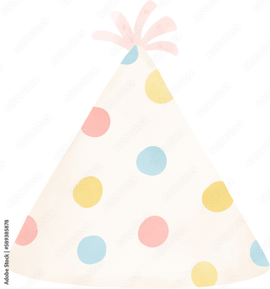 cute sweet pastel polka dot festive party hat watercolour cute sweet pastel polka dot festive party hat watercolour