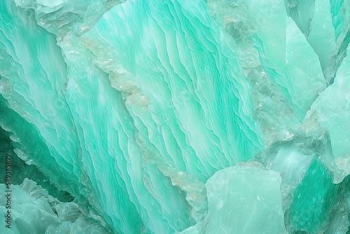 Wallpaper Mural Closeup of a natural amazonite gemstone on a textured surface, showing its rough and beautiful green-blue pattern. Generative AI. Torontodigital.ca
