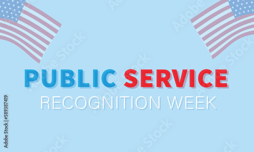 Public Service Recognition Week May. Template for background, banner, card, poster. Vector illustration.