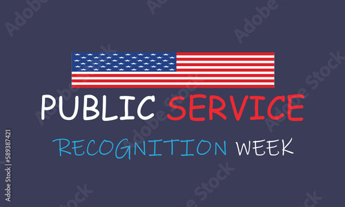 Public Service Recognition Week May. Template for background, banner, card, poster. Vector illustration.