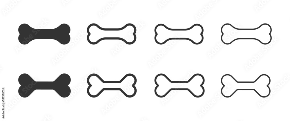 Dog bone flat vector icons Dog bone flat vector icons