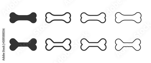 Dog bone flat vector icons