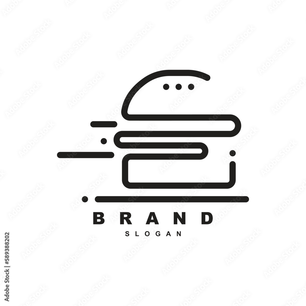 Fast delivery burger line logo design vector for your brand or business Fast delivery burger line logo design vector for your brand or business