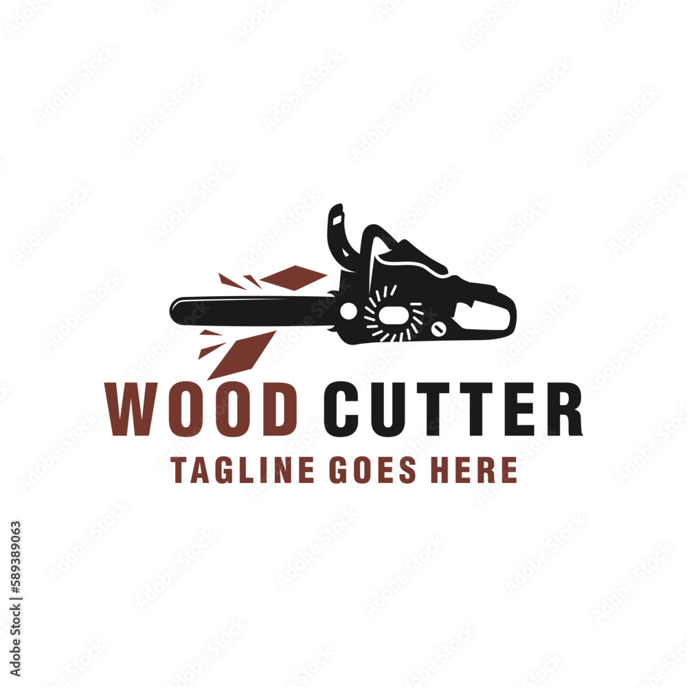 wood cutting tool vector illustration logo