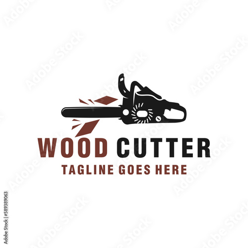 wood cutting tool vector illustration logo