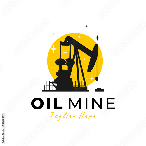 petroleum mine vector illustration logo