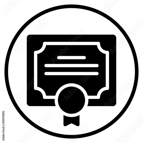 certificate glyph icon