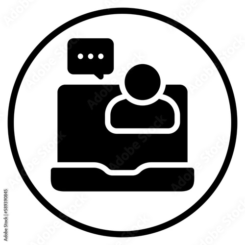 online interview glyph icon