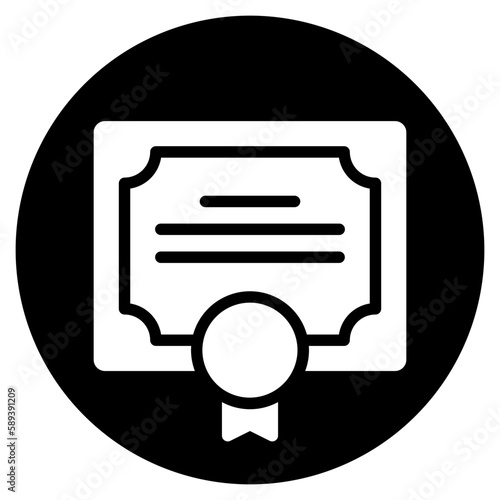certificate glyph icon