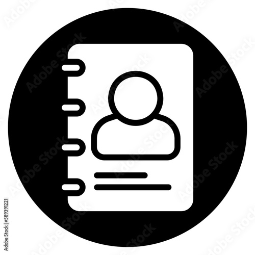 contact book glyph icon