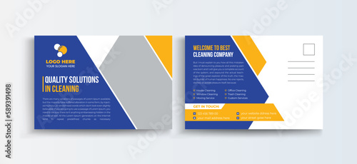 Cleaning service Marketing material Postcard Template | EDDM Postcard Template Design,
