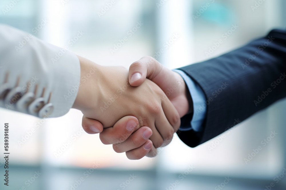 business people shaking hands. Generative AI
