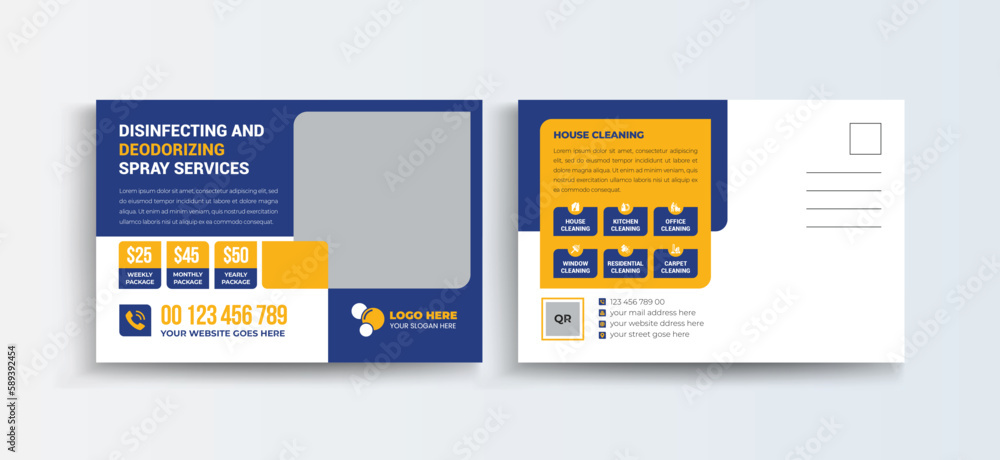 Fototapeta premium Cleaning service Marketing material Postcard Template | EDDM Postcard Template Design,